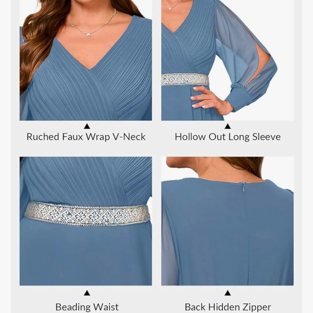 Formal Dresses for Women, Long Sleeve Evening Dress PLUS SIZE NEW 2026 - Picture 12 of 16